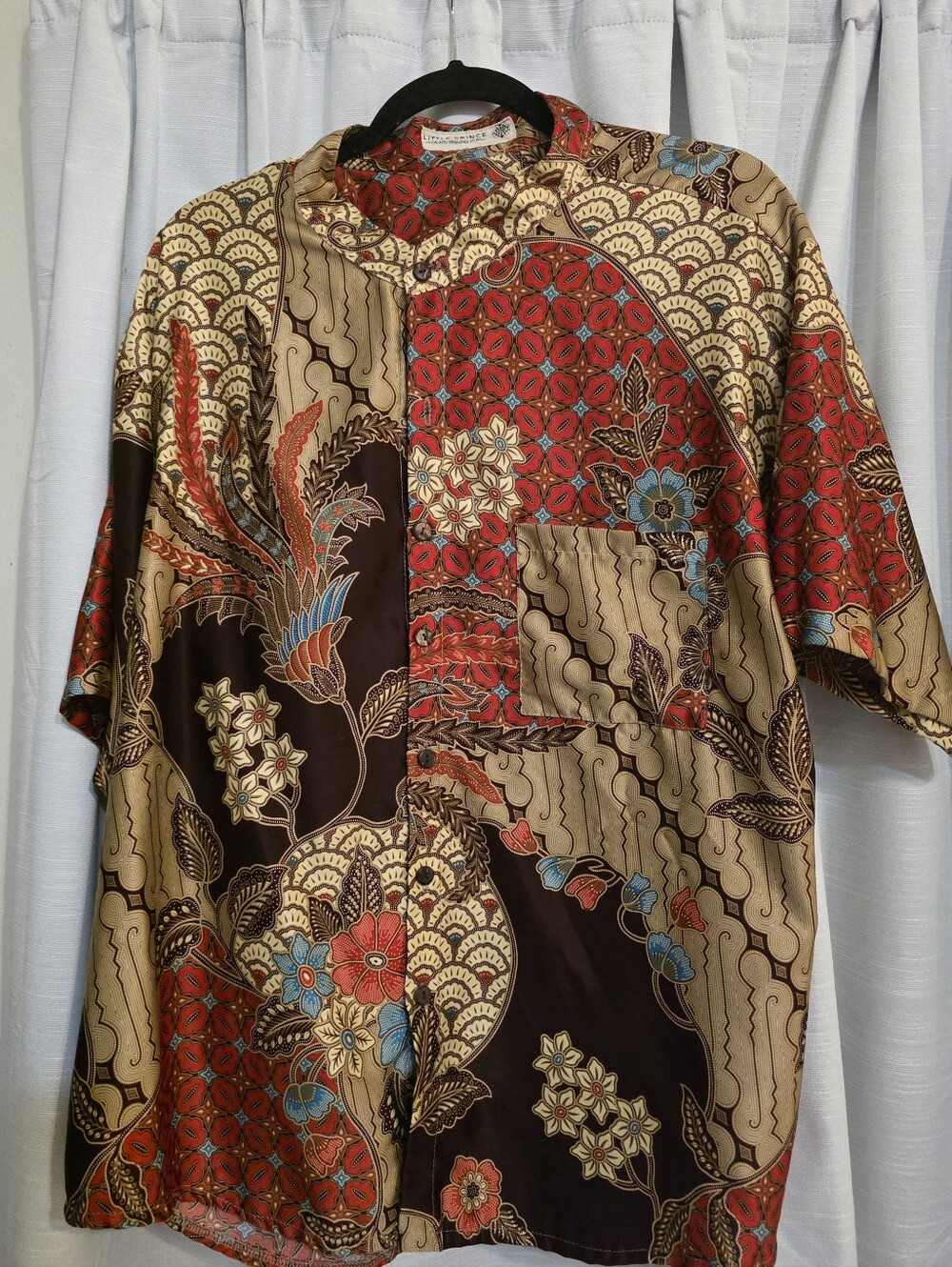 Custom 2XL silk-satin Bali shirt